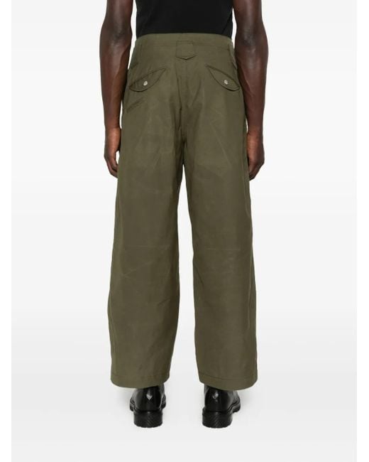 メンズ KENZO キルティングパネル パンツ Green