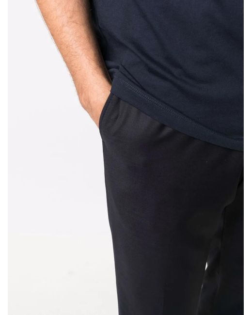 Emporio Armani Blue Tapered-Leg Tailored Trousers for men