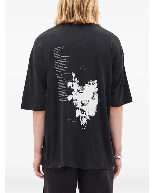 Ann Demeulemeester Black Dieter-Print T-Shirt for men