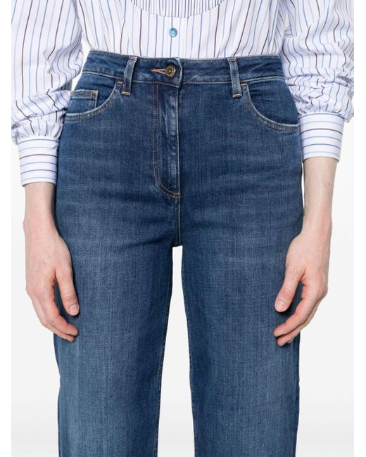 Jeans a gamba ampia di Elisabetta Franchi in Blue