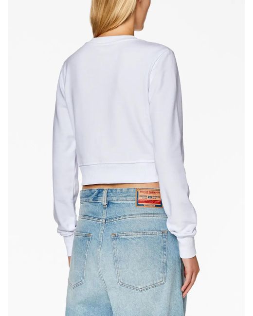 Felpa Crop F-Slimmy-Od di DIESEL in White