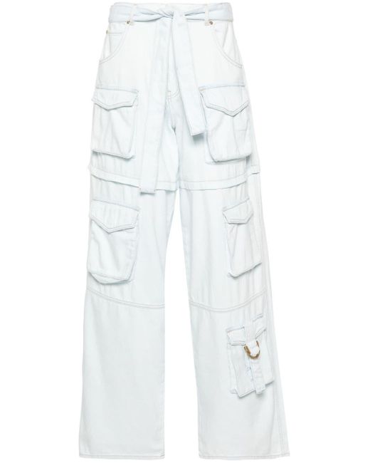 Pantalon cargo à taille ceinturée Pinko en coloris White