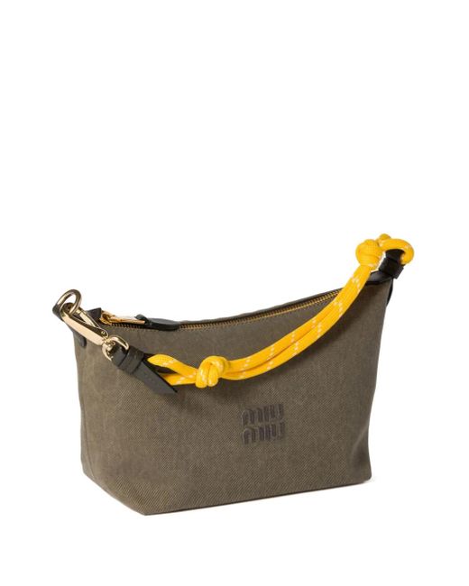 Miu Miu Gray Gabardine Shoulder Bag