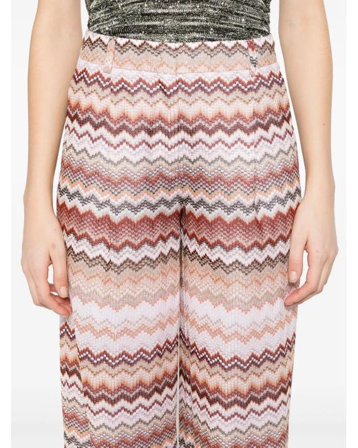 Missoni ジグザグ ラメ パンツ Red