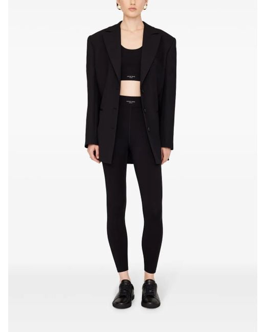 Anine Bing Black Liane Low-Top Sneakers