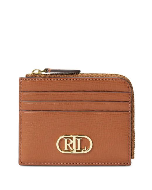 Ralph Lauren Brown Portefeuille À Fermeture Zippée
