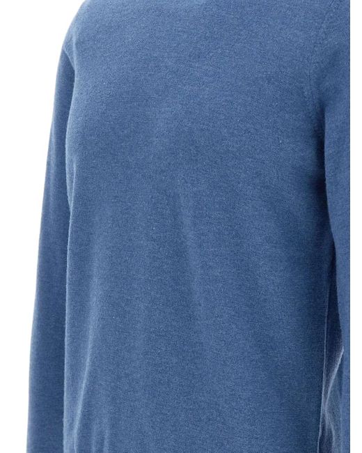 Kangra Blue Crew-Neck Wool Sweater for men