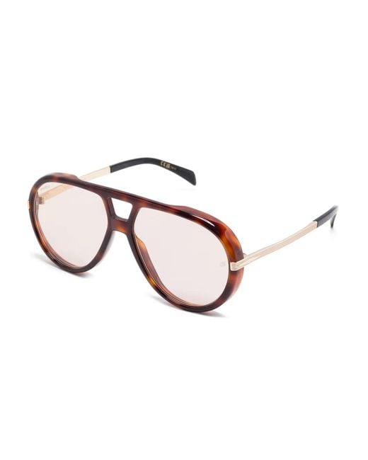 David Beckham Brown Pilot-Frame Sunglasses for men