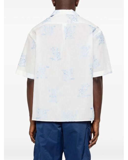 KENZO White Animals-Embroidered Shirt for men