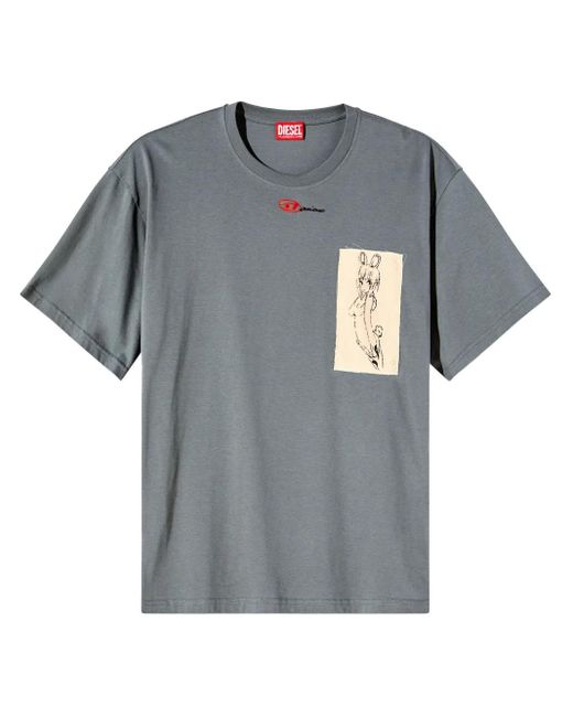 Camiseta T-Boxt de x Damiano David DIESEL de color Gray