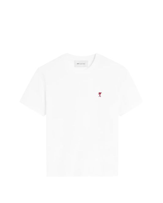 AMI White Cotton T-Shirt for men