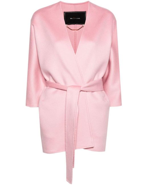 Kiton Pink Tied-waist Cashmere Jacket