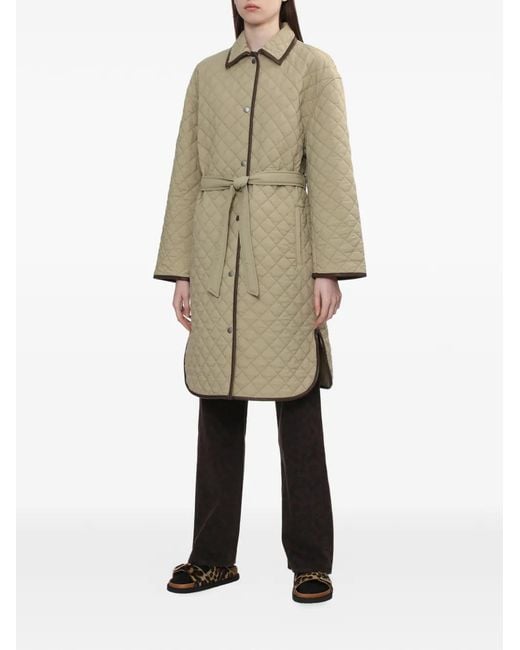 Rag & Bone Natural Quilted Tie Coat