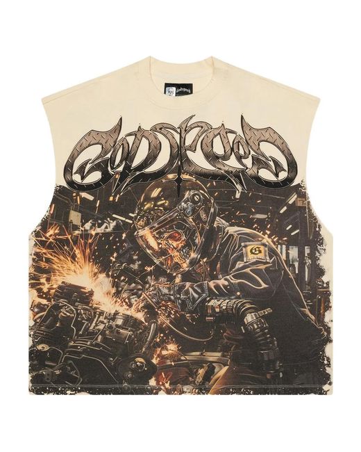 Godspeed Natural Steel Sharpens Steel Sleeveless Top for men