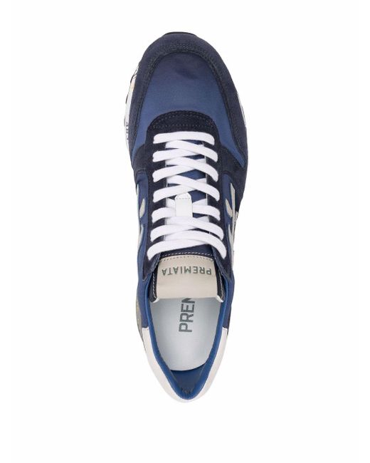 Premiata Mick Panelled Sneakers in Blue for Men | Lyst