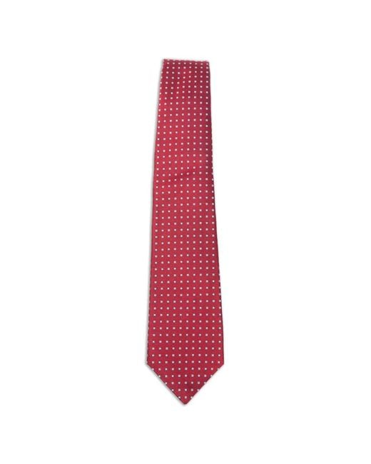 Kiton White Geometric-Print Silk Tie for men