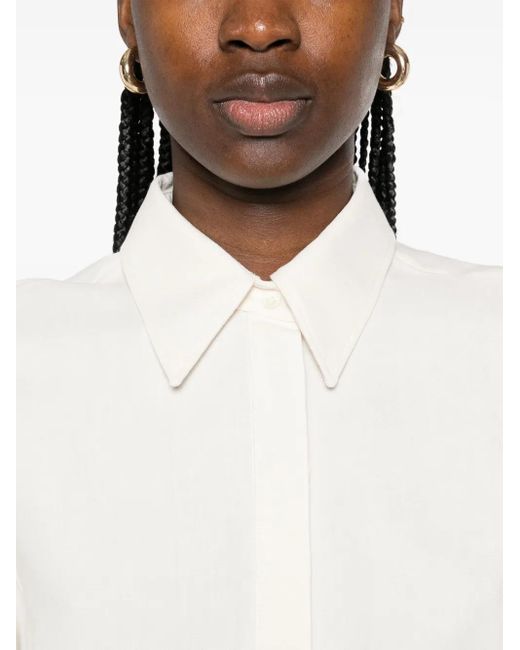 Brunello Cucinelli White Kurzärmeliges Maxikleid