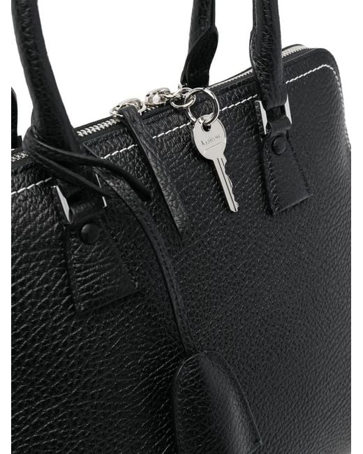 Maison Margiela Black Multi-Pocket Leather Tote Bag