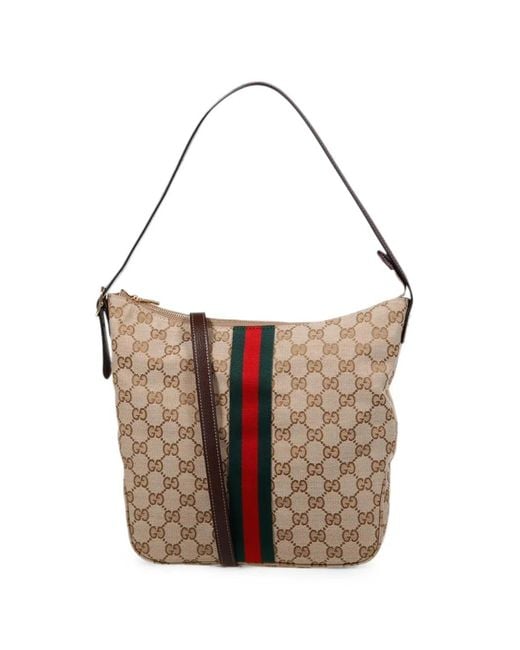 Gucci White Medium Gg Supreme Web-Stripe Messenger Bag for men