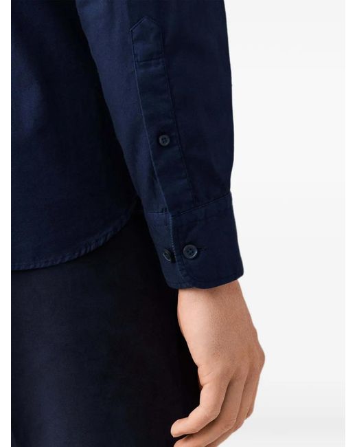 Hackett Blue Brompton Garment-Dyed Oxford Shirt for men