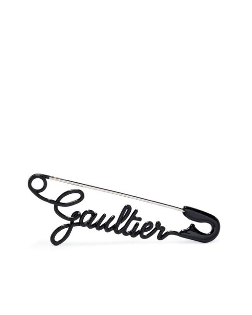 Jean Paul Gaultier White The Gautier Two-tone Brooch