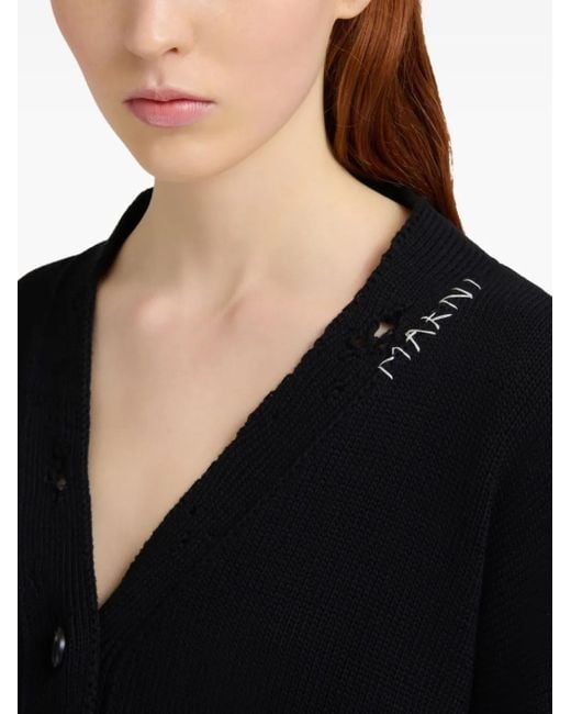 Marni Vネック カーディガン Black