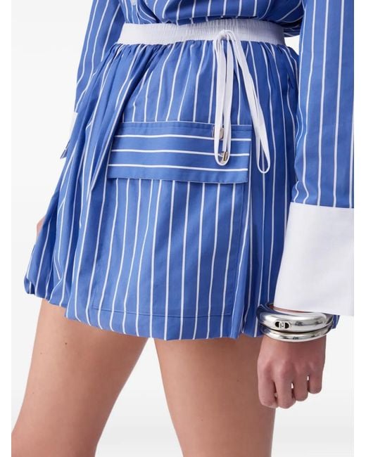 Liu Jo Blue Pocket Striped Mini Skirt