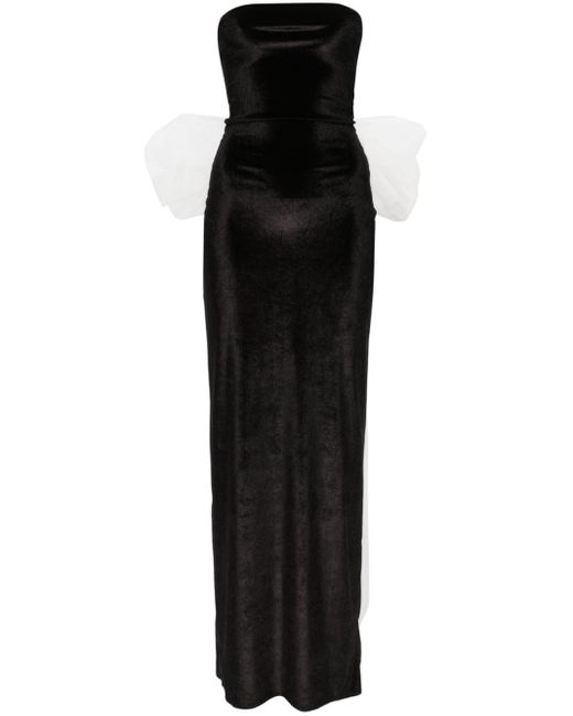 Atu Body Couture Black Oversized-bow Strapless Gown