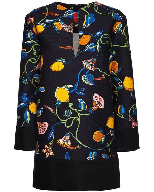 LaDoubleJ Blue Floral-Print Shift Dress