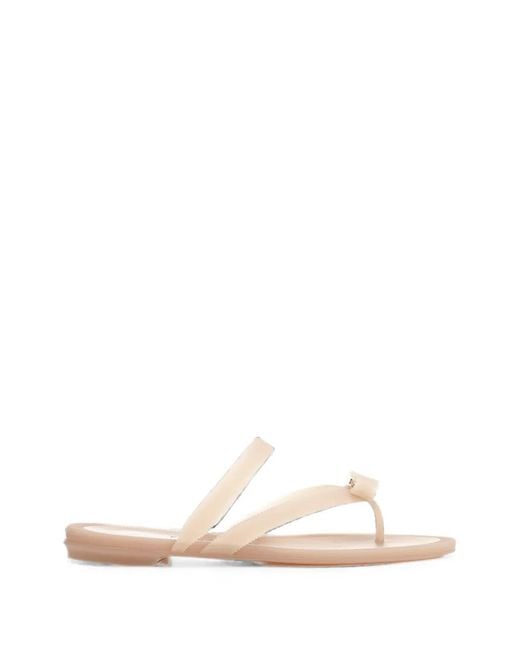 Ferragamo White Vara Bow Thong Sandals