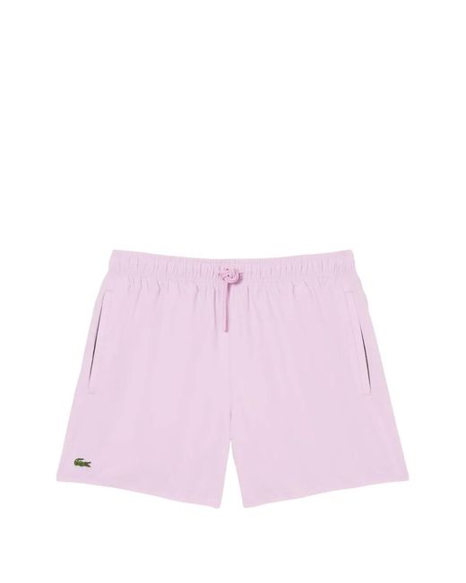 Short De Bain À Patch Logo Lacoste pour homme en coloris Purple