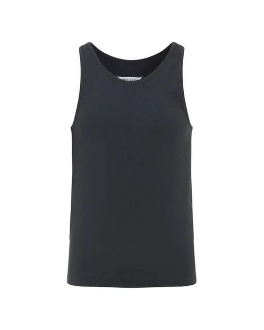 Maison Margiela Black Round-Neck Tank Top for men