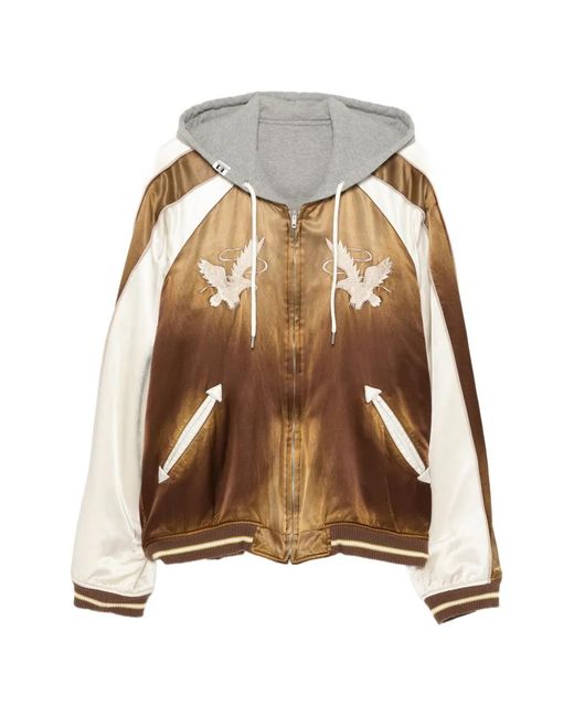 Maison Mihara Yasuhiro Brown Veste À Broderies Souvenir for men