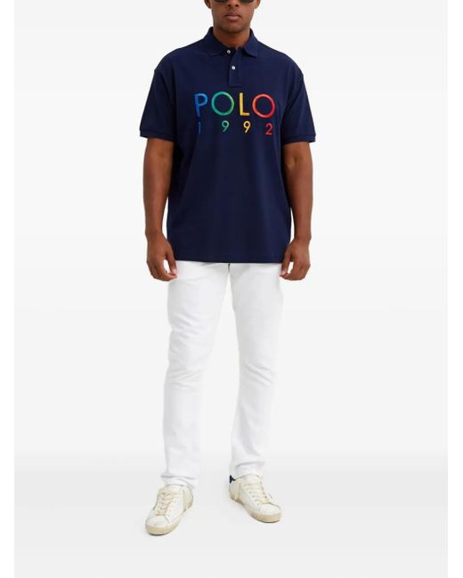 Polo Ralph Lauren Blue Logo-Detail Polo Shirt for men