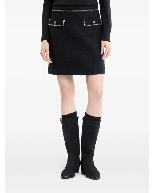 Fay Black Bouclé Mini Skirt