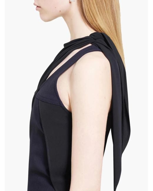 Courreges Blue Drapé Midi Dress