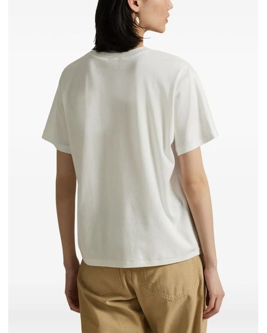 Polo Ralph Lauren White Logo-Embroidered T-Shirt