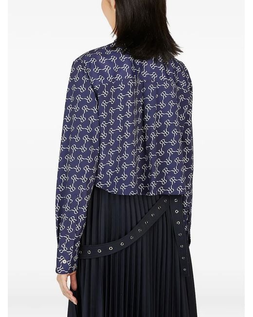 ROKH Blue Monogram-Pattern Shirt