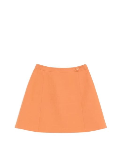 Valentino Garavani Orange Crepe Couture Wrap Skirt