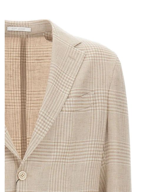 Eleventy Natural Blazer Imprimé À Simple Boutonnage for men