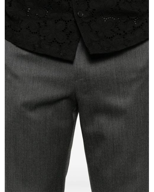 TONYWACK Gray Wool Tailored Trousers for men