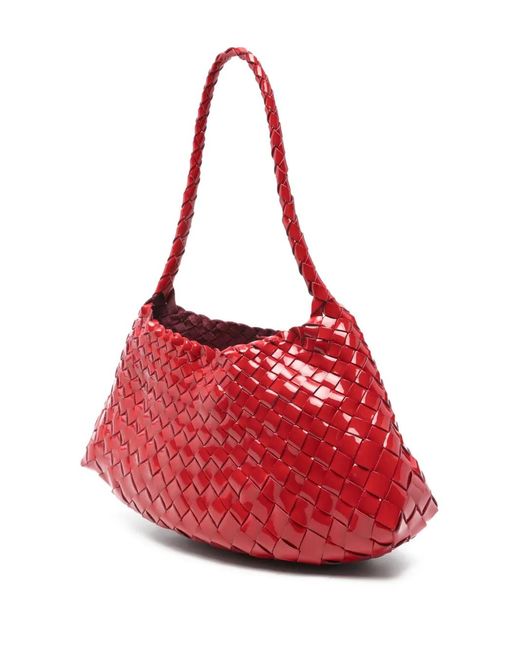 Dragon Diffusion Red Rosanna Braided-Handle Shoulder Bag