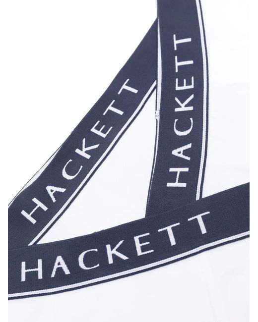 Hackett Blue Logo-Waistband Cotton Briefs (Pack Of Three) for men