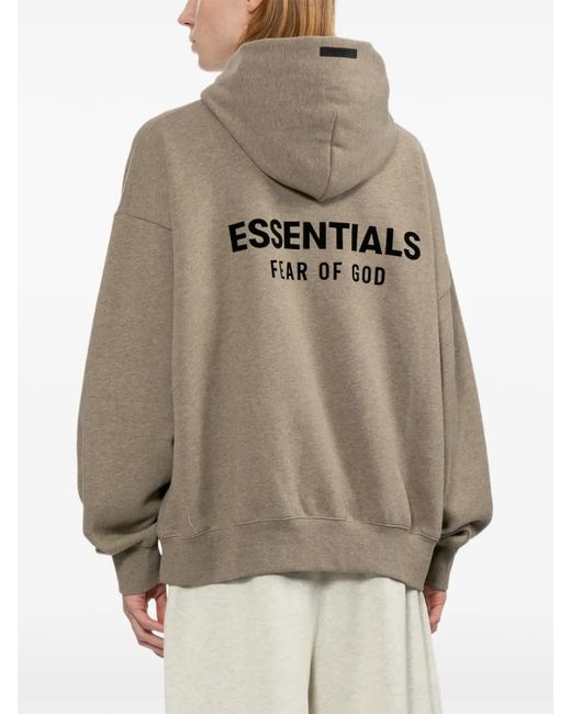 Essentials Hoodie Met Logopatch in het Natural voor heren