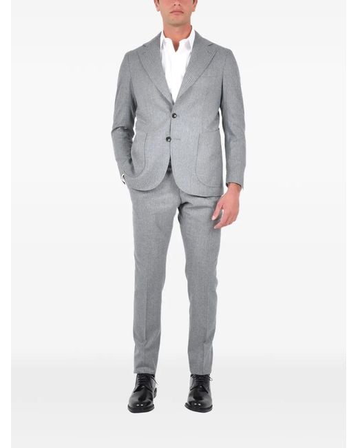 Franzese Collection Gray Pinstripe Buttoned Suit for men