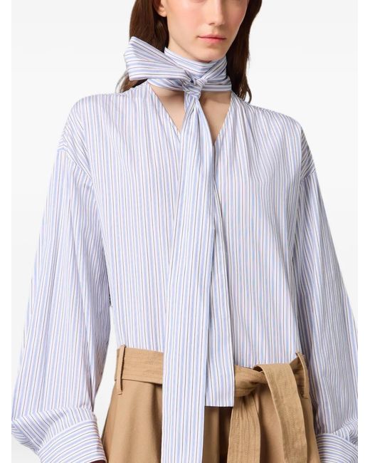 Abito Midi A Righe di MSGM in White
