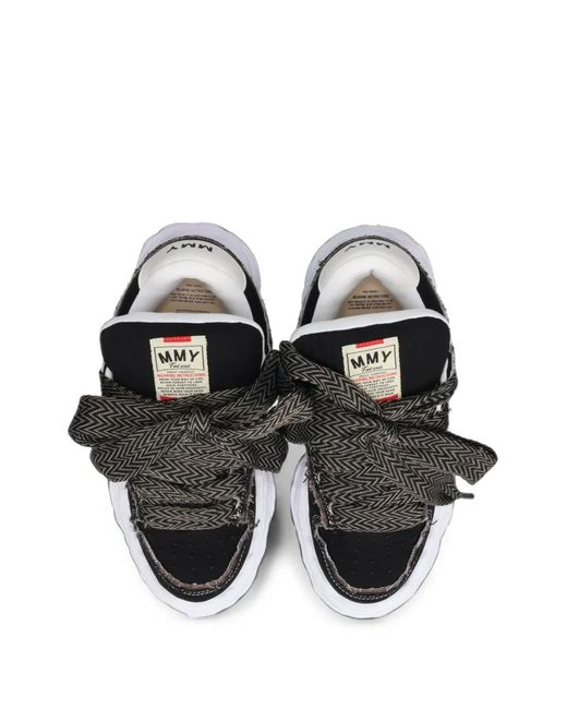 Maison Mihara Yasuhiro Black Wayne Puffer Og Sole Patterned Lace Canvas Low-Top Sneakers