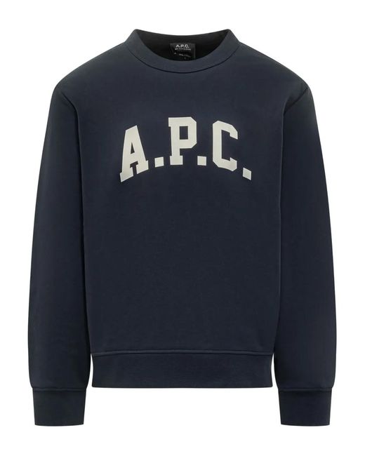 A.P.C. Blue Harris Logo Sweatshirt for men