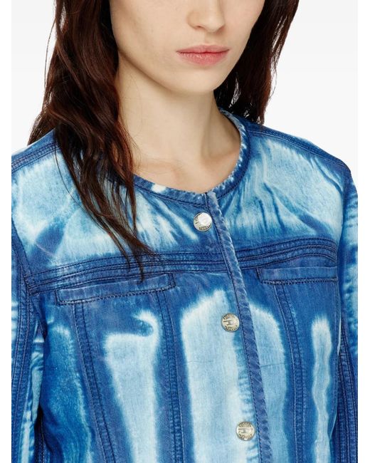 DIESEL Blue Veste Crop En Jean X-Ray Lyocell