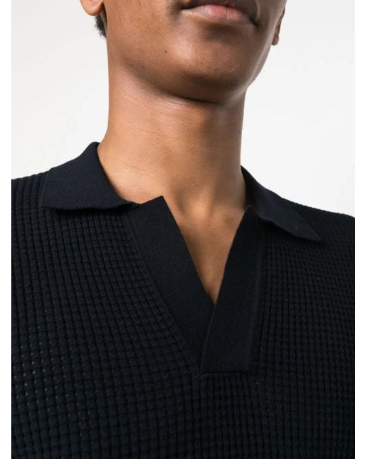 Polo Con Scollo A V di Orlebar Brown in Black da Uomo